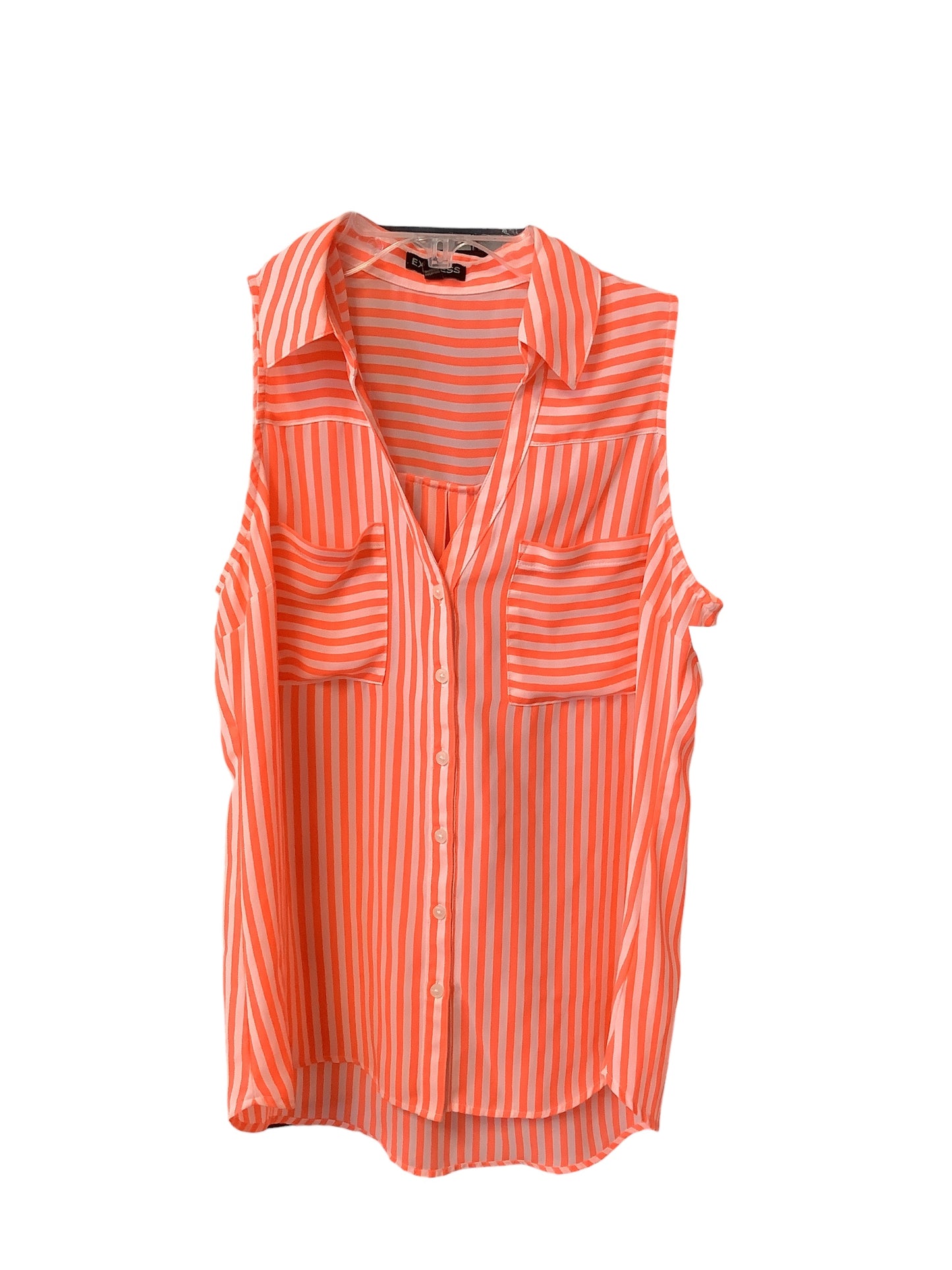 Top Sleeveless By Express In Striped Pattern, Size: S