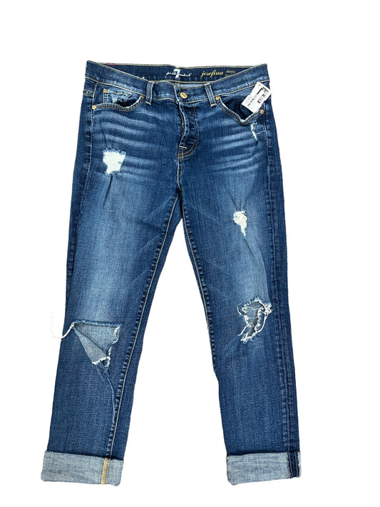 Jeans Boyfriend By 7 For All Mankind In Blue Denim, Size: 8