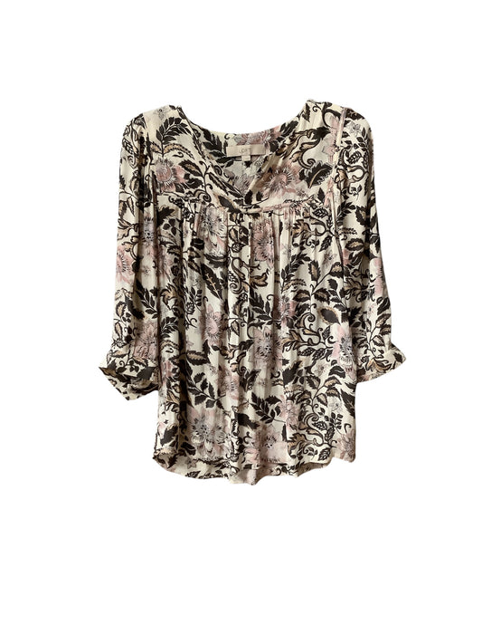 Top Long Sleeve By Loft In Multi-colored, Size: S