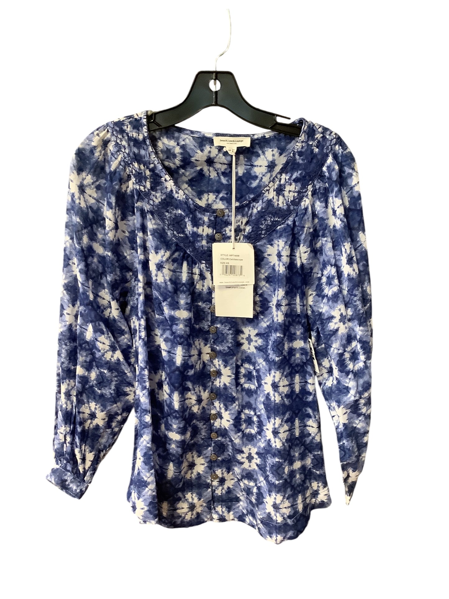 Top Long Sleeve By Beachlunchlounge In Blue, Size: Xs