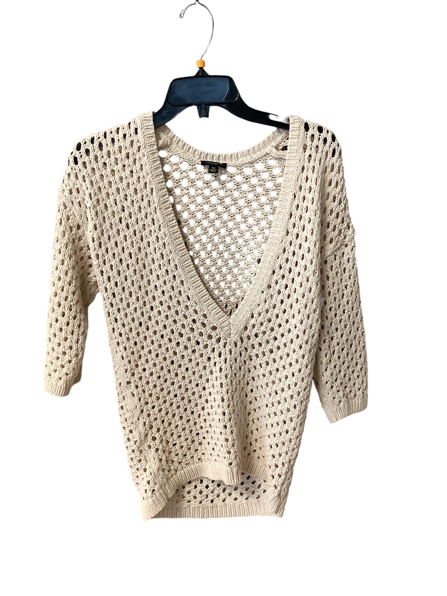 Top 3/4 Sleeve By Ann Taylor In Tan, Size: Xs