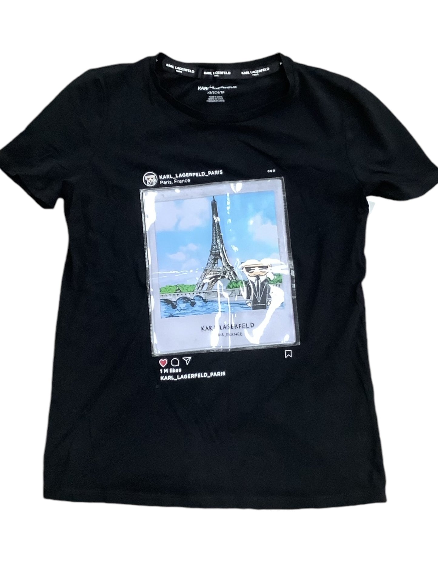 Top Short Sleeve Basic By Karl Lagerfeld In Black, Size: Xs