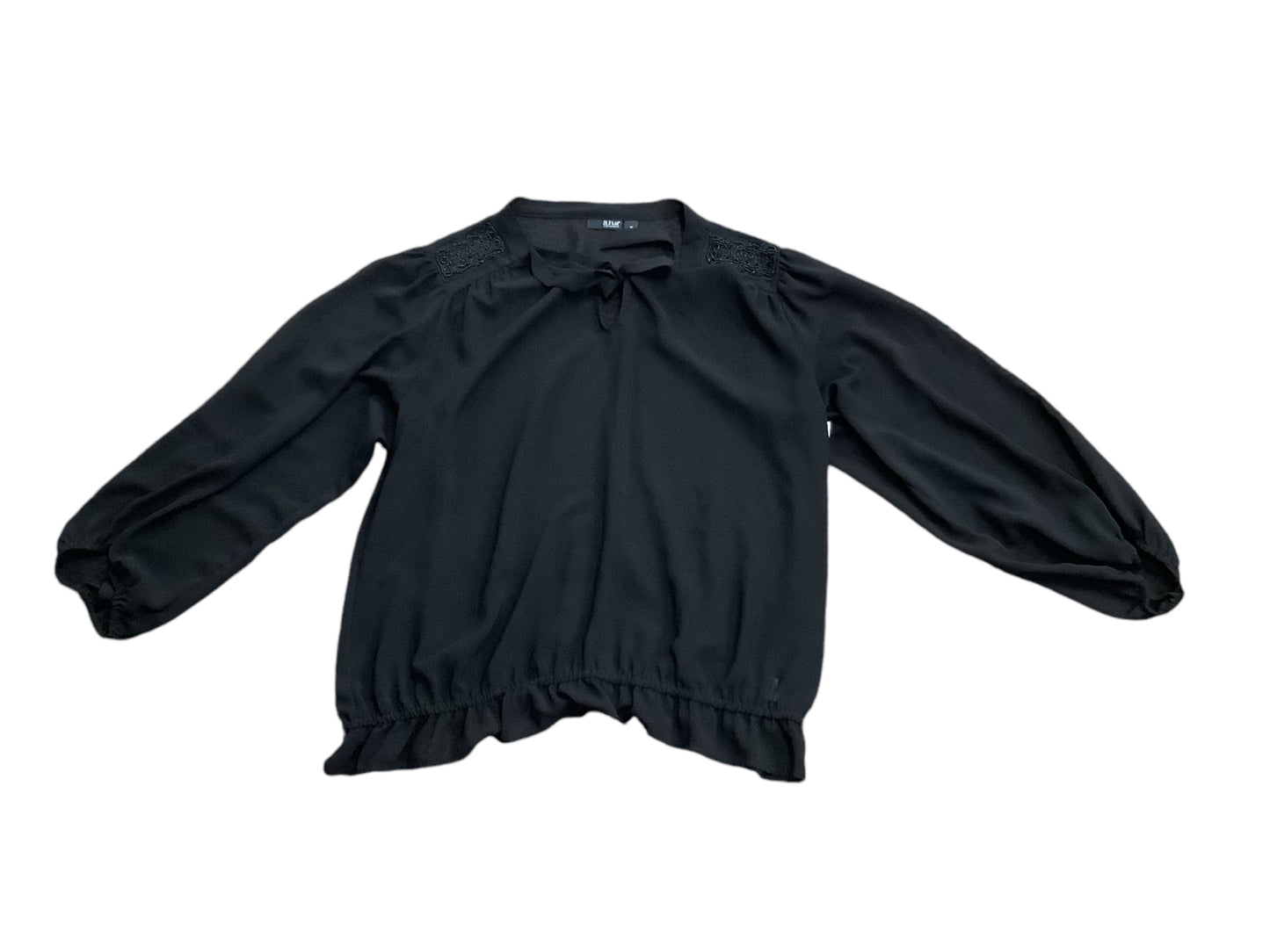 Top Long Sleeve By Ana In Black, Size: Xl