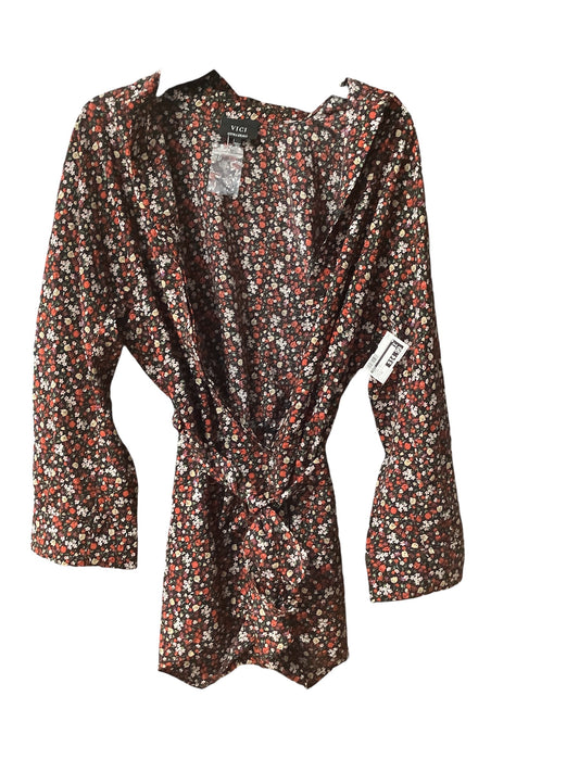 Tunic Long Sleeve By Vici In Floral Print, Size: Xs