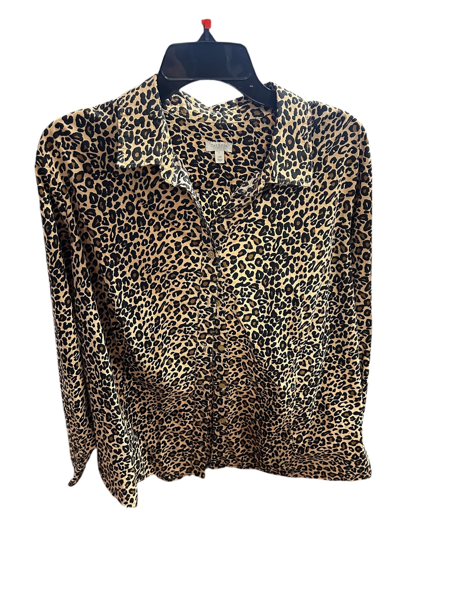 Top Long Sleeve By Talbots In Animal Print, Size: 2x