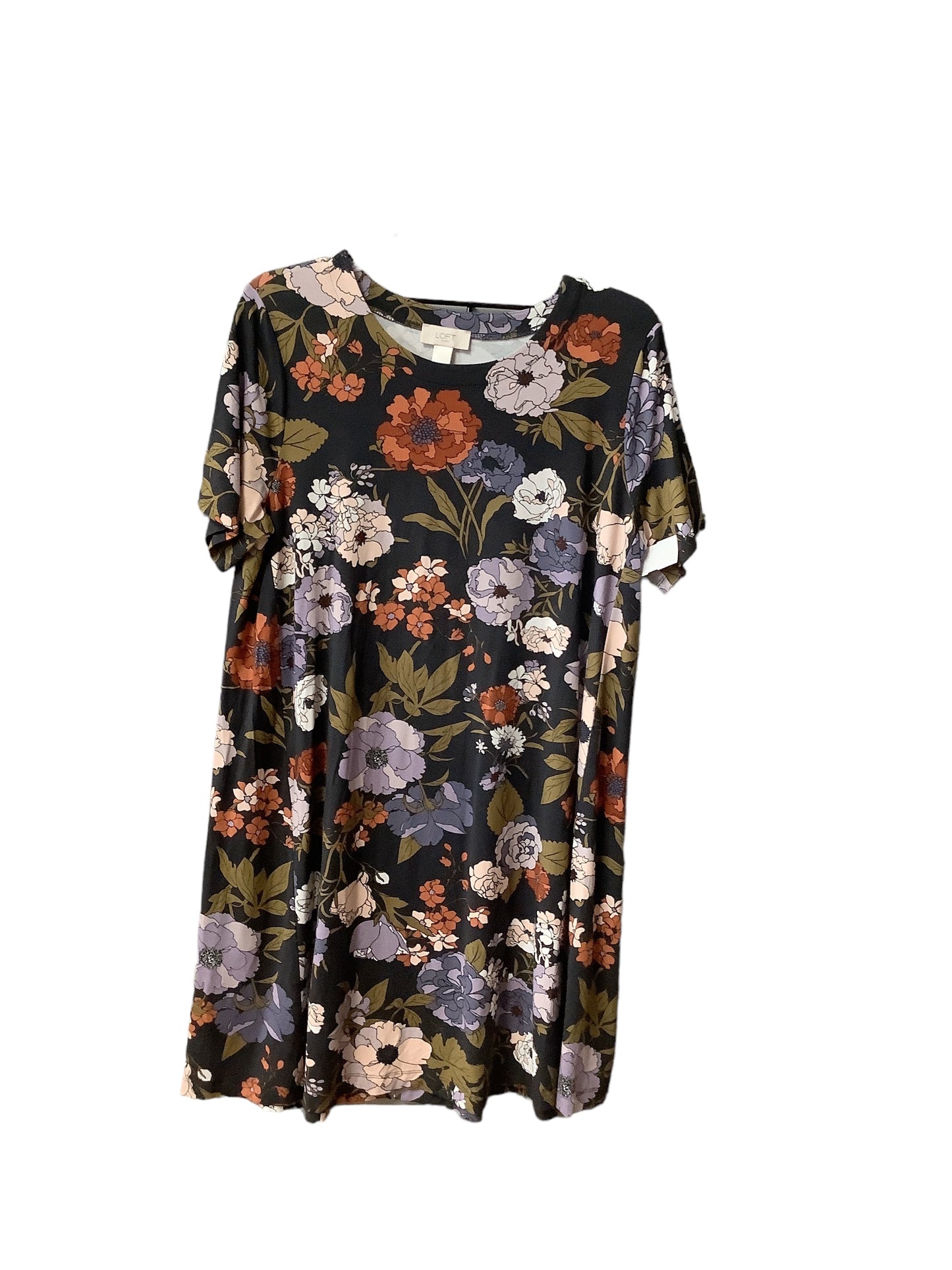 Floral Print Dress Casual Midi Loft, Size L