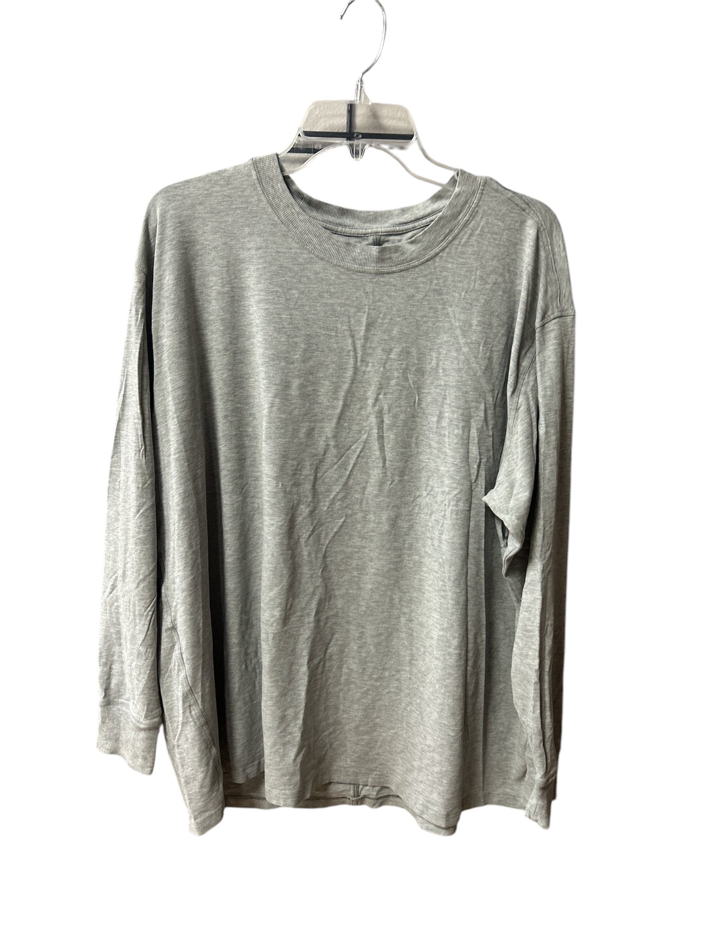 Athletic Top Long Sleeve Collar By Lululemon In Grey, Size: Xl