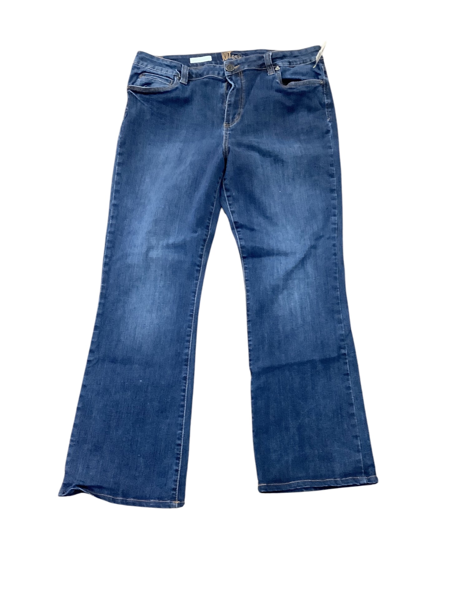 Jeans Flared By Kut In Blue Denim, Size: 16