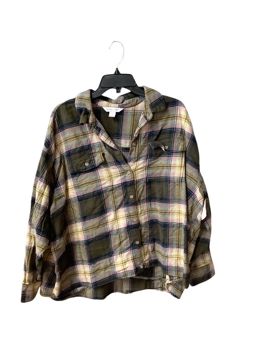 Top Long Sleeve By Old Navy In Plaid Pattern, Size: Xxl