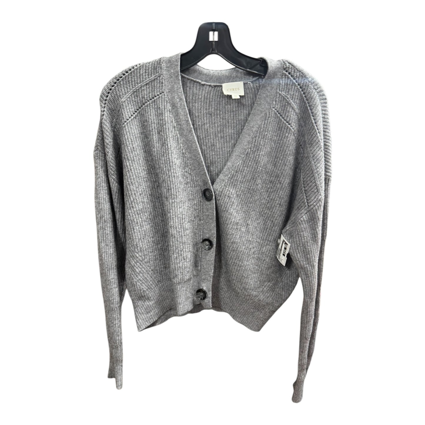 Sweater Cardigan By Cyrus Knits In Grey, Size: M