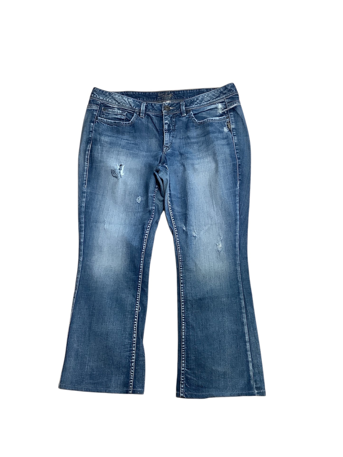 Jeans Flared By Silver In Blue Denim, Size: 20