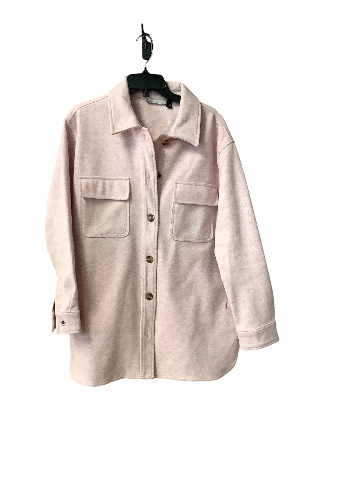 Jacket Shirt By Allison Joy In Pink, Size: M