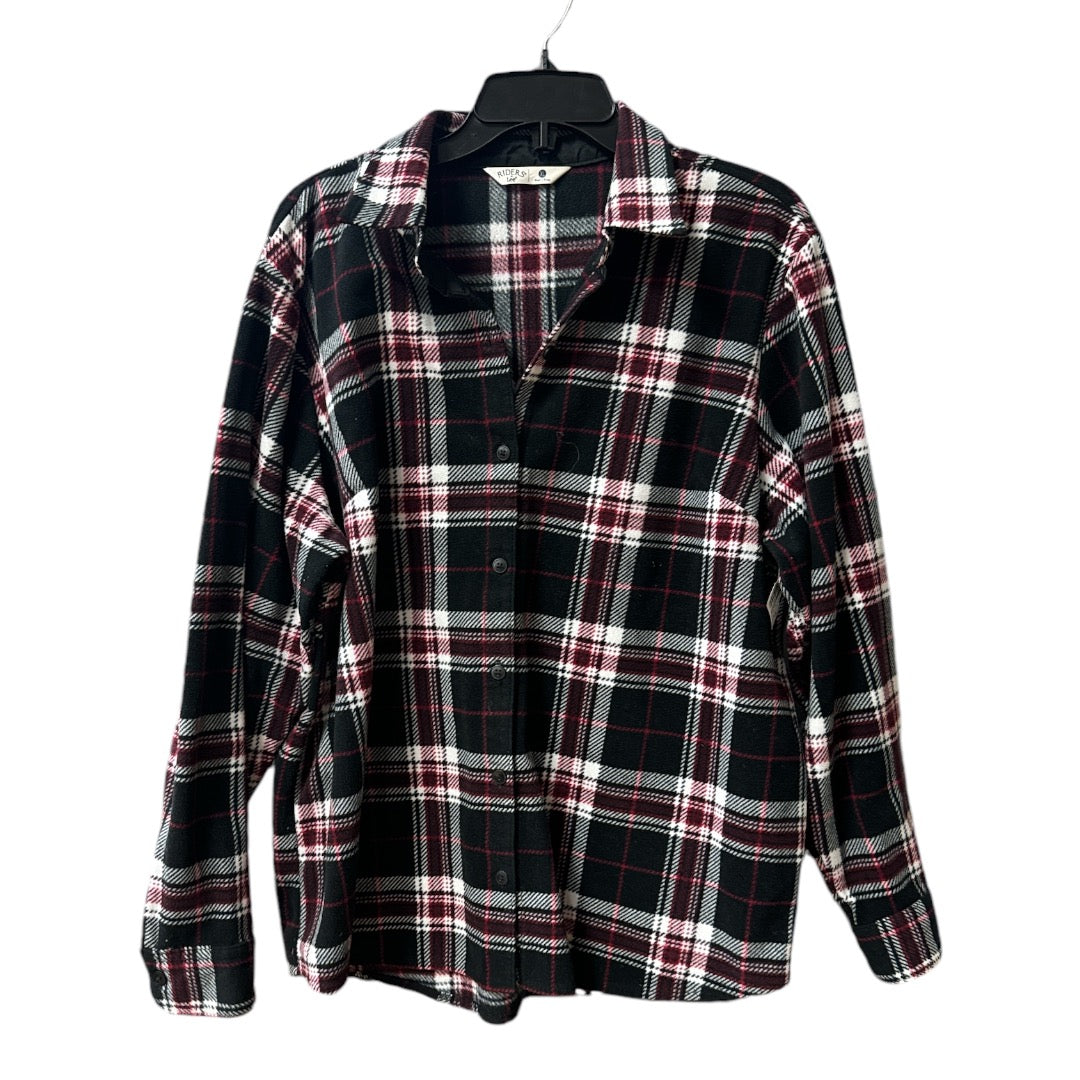 Top Long Sleeve By Riders In Plaid Pattern, Size: Xl