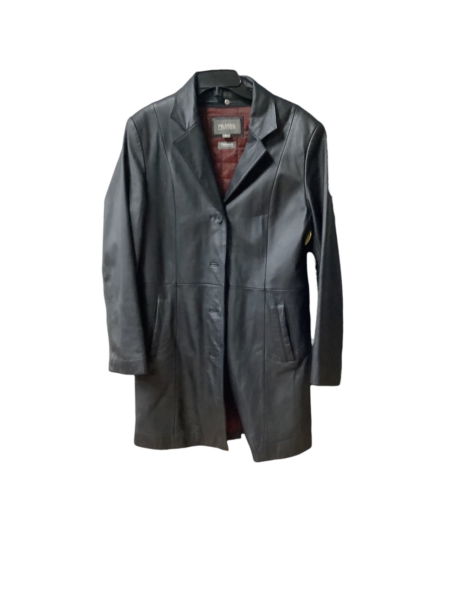 Jacket Leather By Wilsons Leather In Black, Size: L