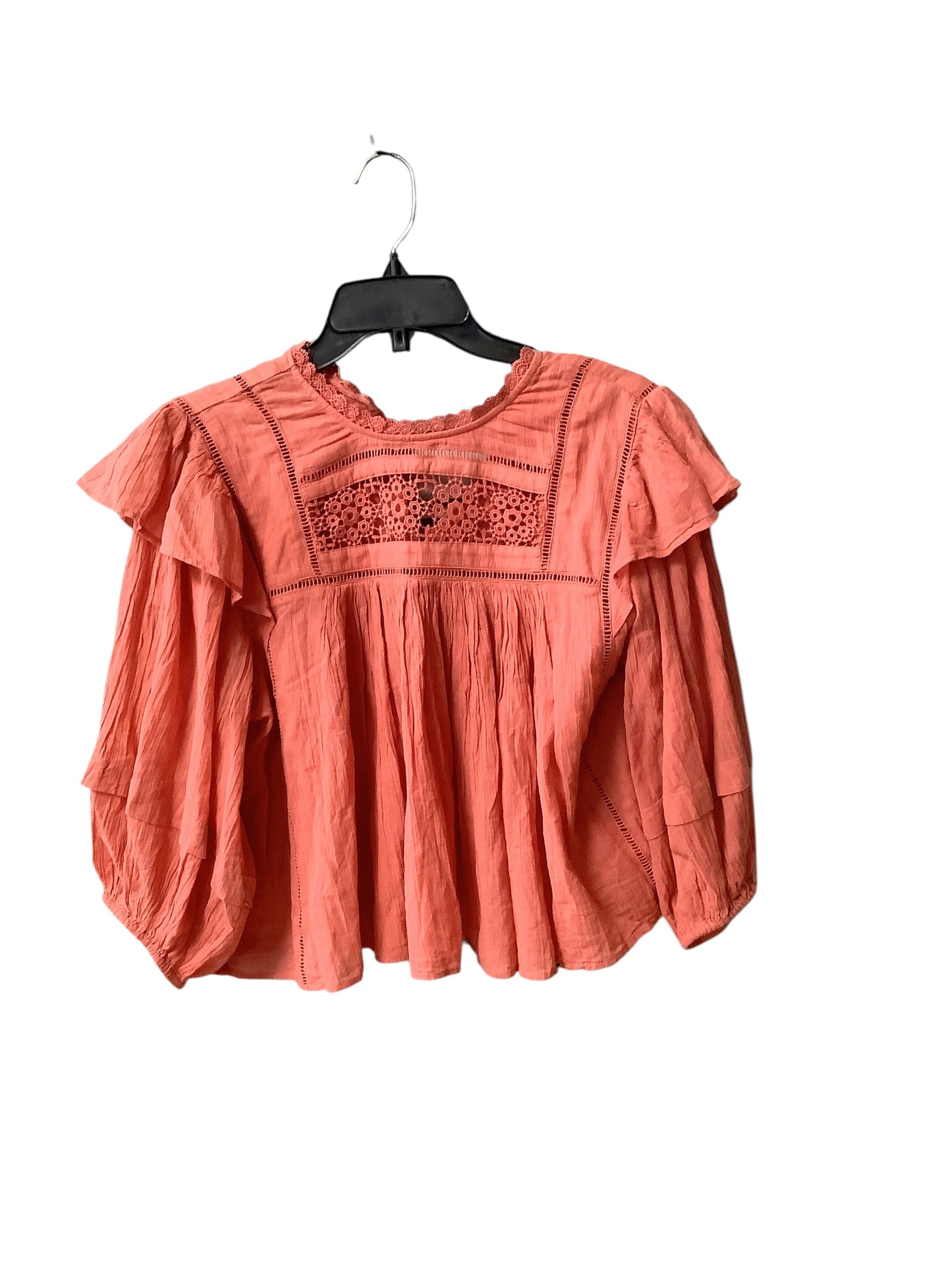 Top Long Sleeve By Free People In Coral, Size: Xs