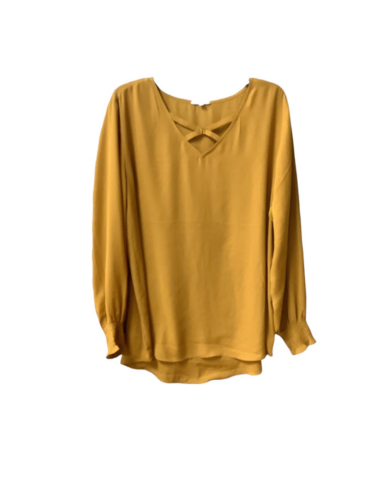 Top Long Sleeve By Maurices In Yellow, Size: Xxl