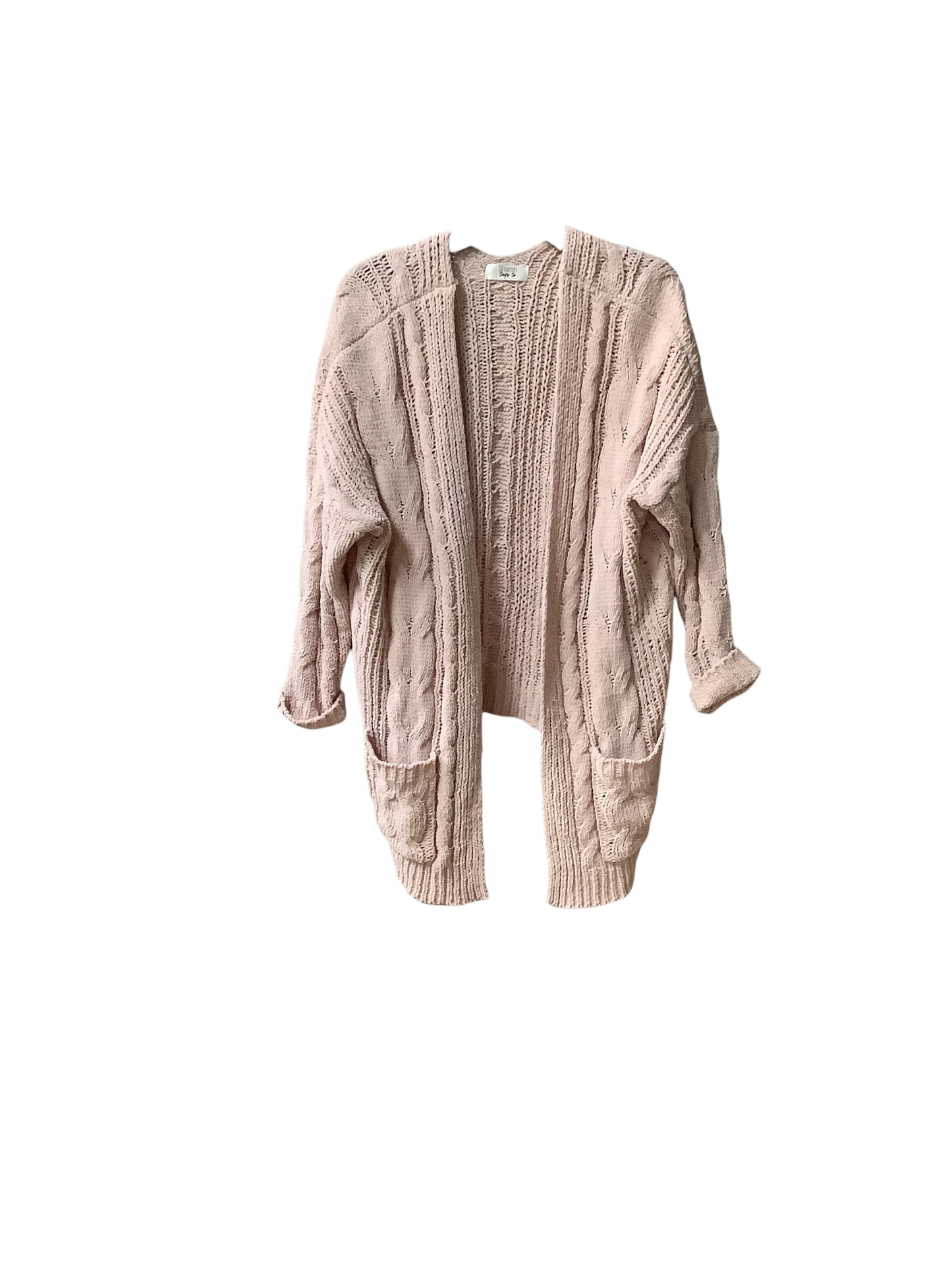 Sweater Cardigan By Clothes Mentor In Pink, Size: S