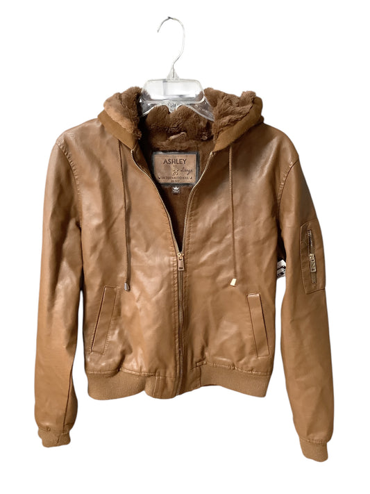 Jacket Moto By Ashley In Tan, Size: L