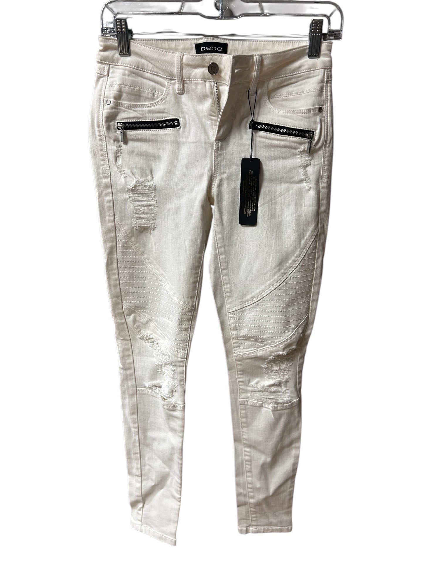 Jeans Skinny By Bebe In White, Size: 2