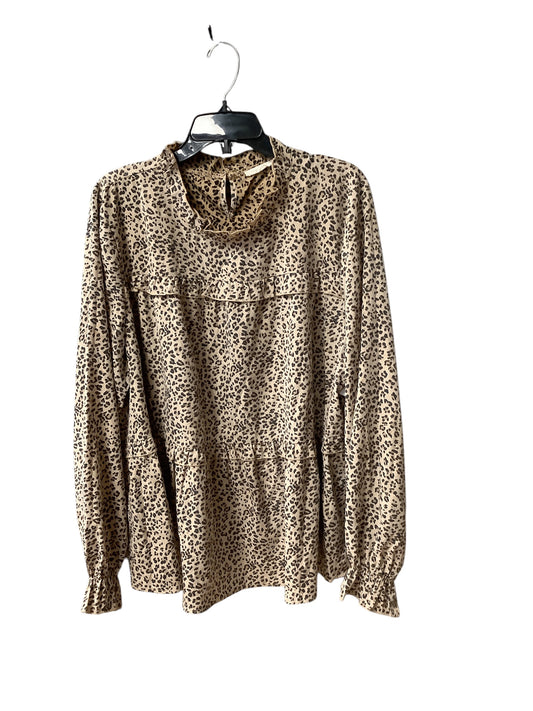 Top Long Sleeve By Clothes Mentor In Animal Print, Size: 1x