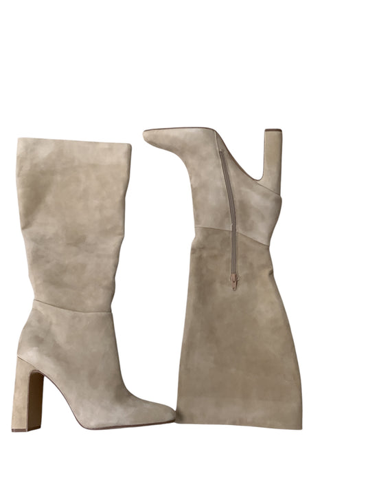 Boots Knee Heels By Steve Madden In Beige, Size: 11