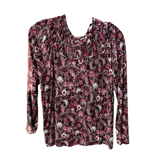 Top Long Sleeve By Loft In Maroon, Size: Sp