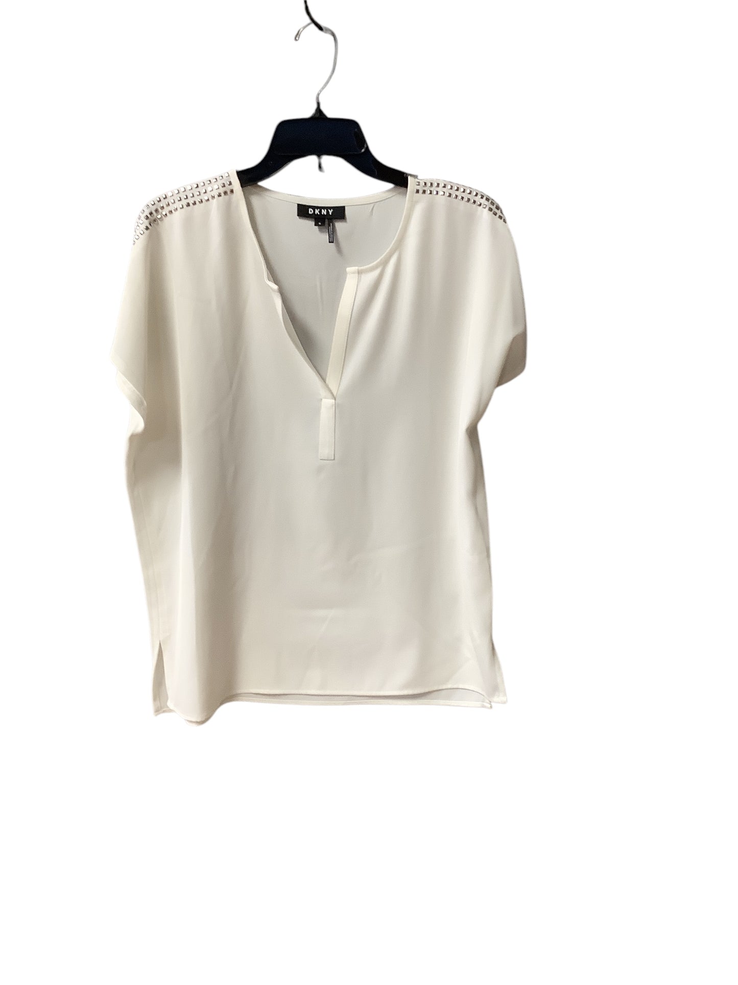 Top Short Sleeve By Dkny In White, Size: M